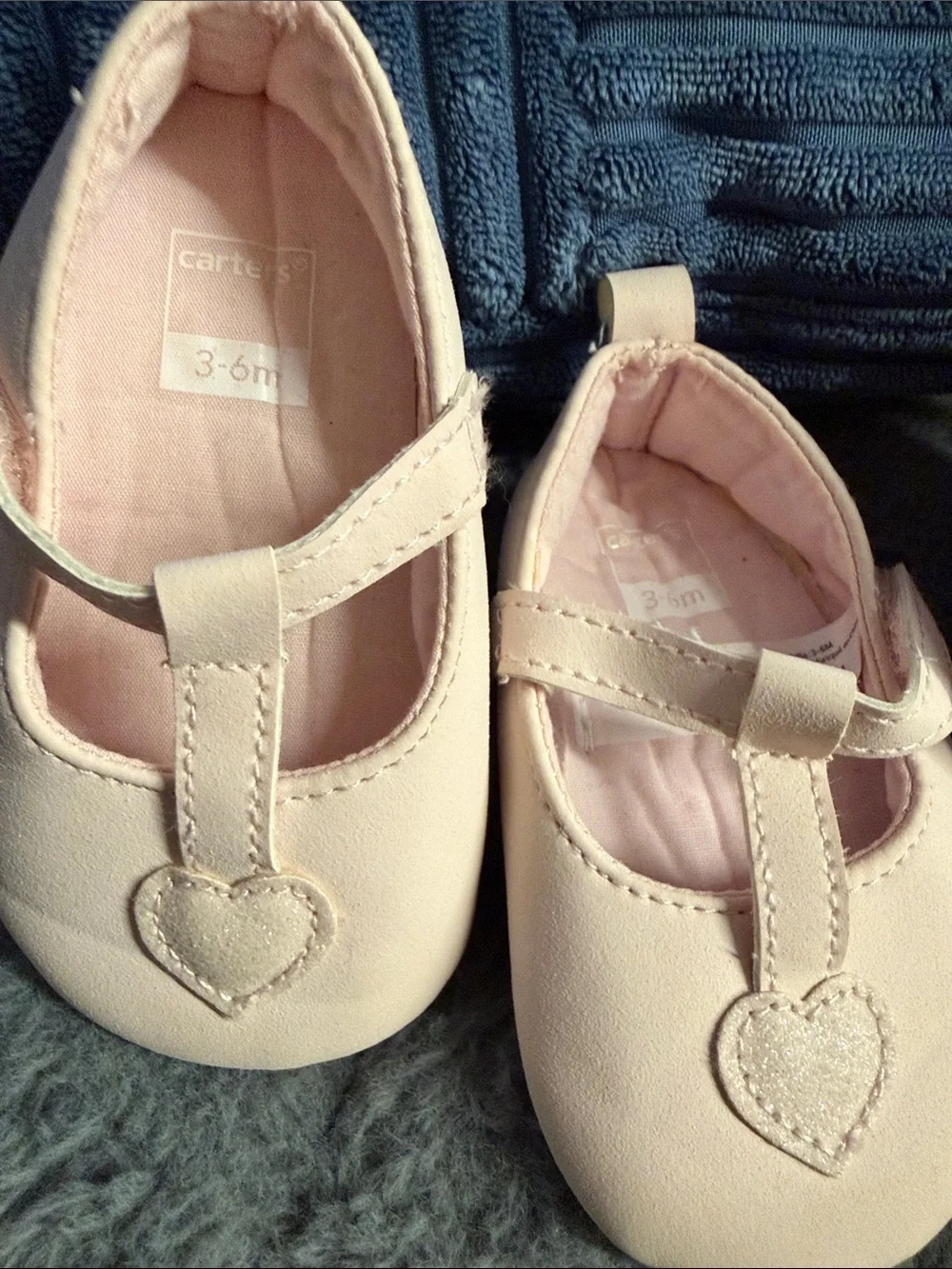 Baby Pink Booties and Cream Heart Mary Jane Set - Infant Shoes